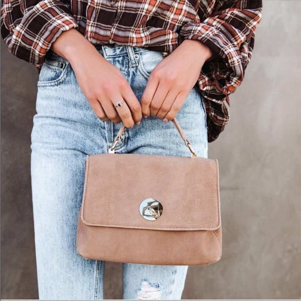 Moda luxe faux suede crossbody bag